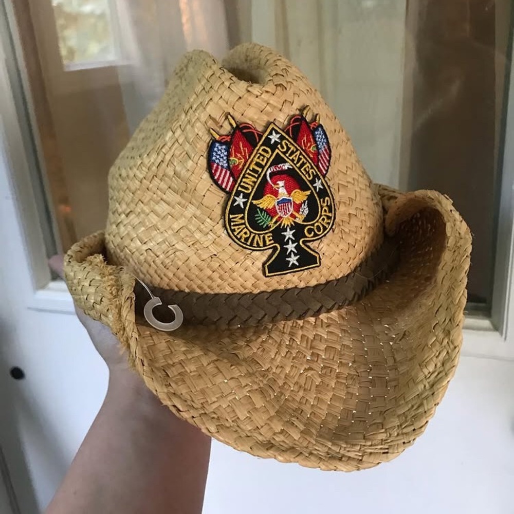 COPY:United S T A T E S Marine C O R P S straw hat